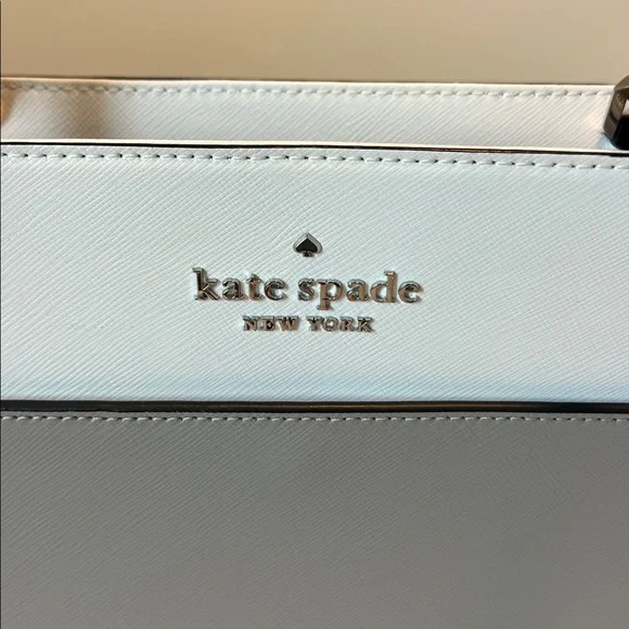 Kate Spade New York Staci Colorblock Laptop Tote Bag Nimbus Grey White Black - Picture 3 of 16